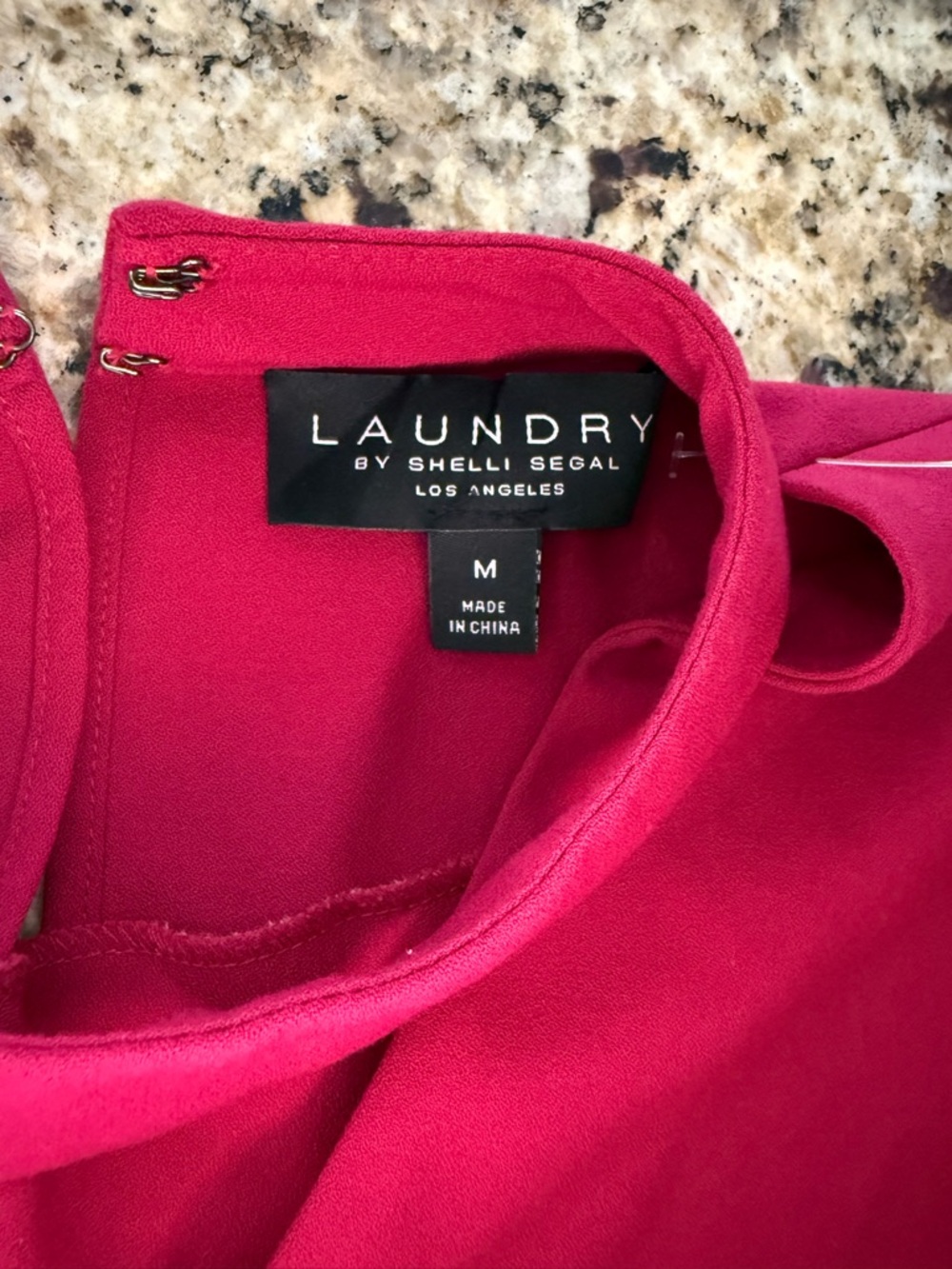 Laundry By Shelli Segal Hot Pink Cut Out Dress Top with bell sleeves